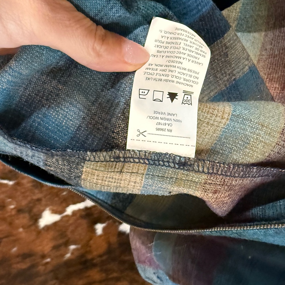 Pendleton Plaid Hooded Jacket Wool Blend Zip Up Blue Teal Burgundy XXS - Picture 8 of 10